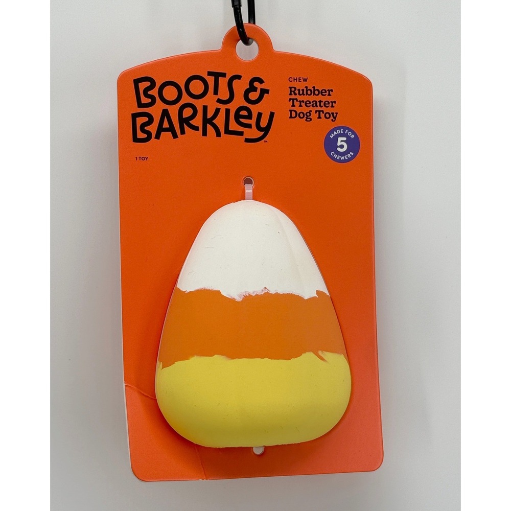 Boots & Barkley Candy Corn Rubber Treater Dog Toy Level 5 Heavy Chewer Halloween